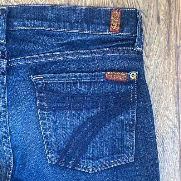 7 For All Mankind Dojo Jeans Size 31 Wide Leg Stretch - Picture 3 of 8